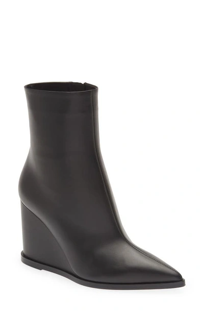 Gianvito Rossi 85 Leather Wedge Ankle Boots In Black
