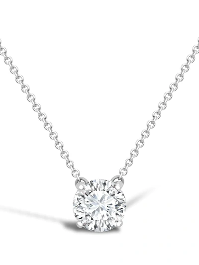 Pragnell Vintage 18kt White Gold Diamond Solitaire Pendant Necklace In Silber