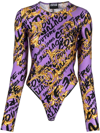 Versace Jeans Couture Logo-print Long-sleeve Body In Multi