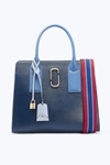 Marc Jacobs Big Shot Color Block Saffiano Leather Satchel In Blue Sea Multi/gold