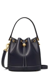 Tory Burch Leather Bucket Bag In Midnight