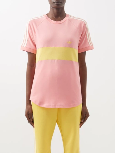Adidas X Wales Bonner Striped Organic Cotton-jersey T-shirt In Pink Multi
