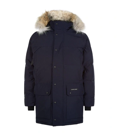 Canada Goose Emory Slim Fit Genuine Coyote Fur Trim Parka In Blue