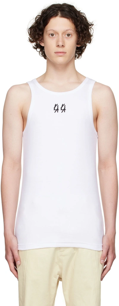 44 Label Group Logo Embroidery Tank Top In White