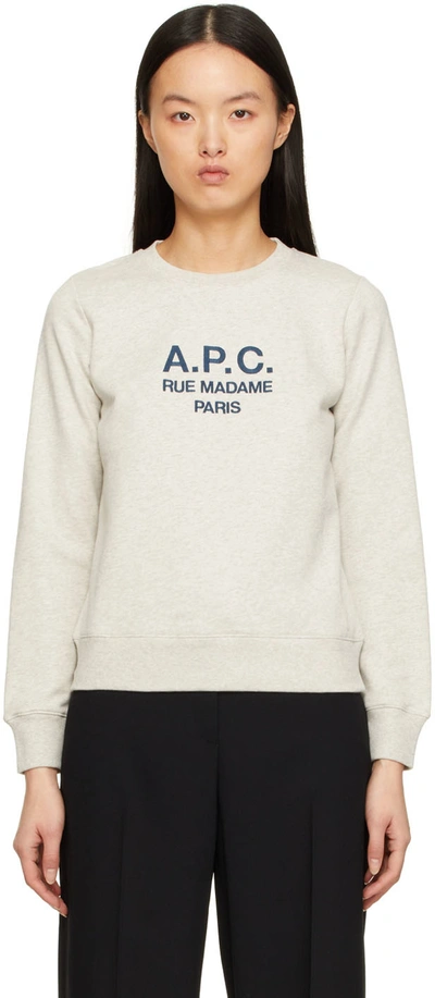 A.p.c. Tina Sweatshirt With Logo Embroidery In White