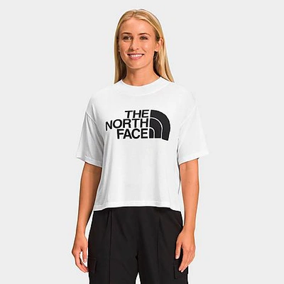 The North Face Half Dome Chest Print Cropped T-shirt In White In Tnf White/tnf Black