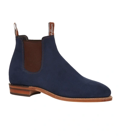 R.m.williams Suede Adelaide Boots In Blue