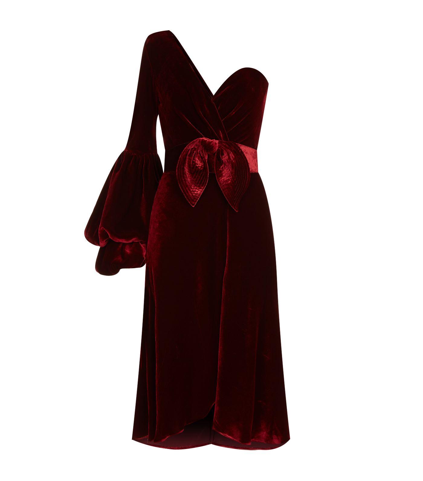 Johanna Ortiz Sabina Velvet Dress In Red | ModeSens