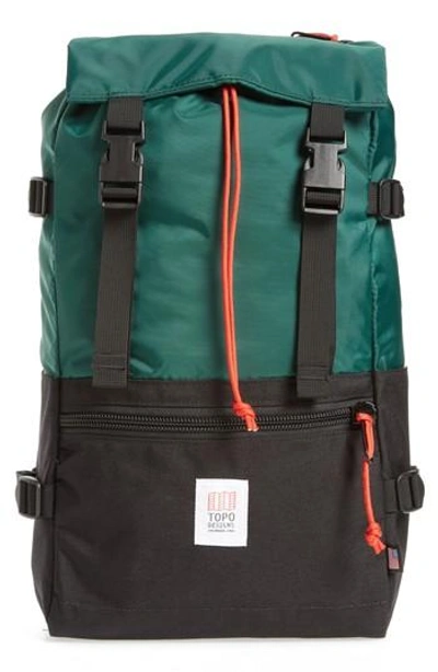 Topo Designs Rover Backpack - Green In Forest/ Black