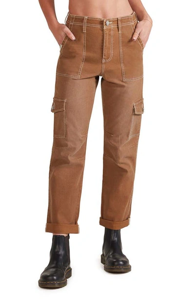 Fivestar General Brooklyn Cuffed Stretch Cotton Cargo Pants In Duck Brown