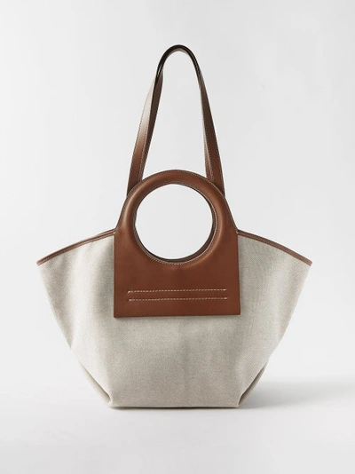Hereu Bombon Grained-texture Tote Bag in Natural