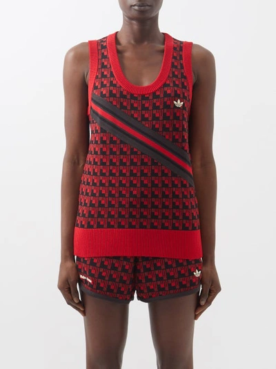 Adidas X Wales Bonner Striped Jacquard-knit Tank Top In Red Multi