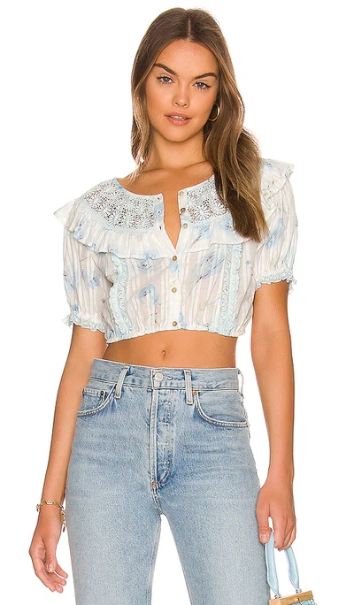 Loveshackfancy Elania Crop Top In White