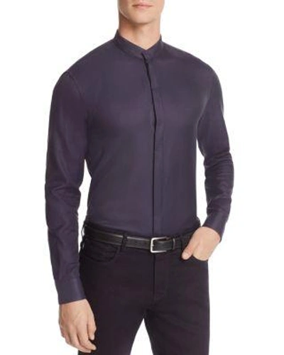 Armani Collezioni Subtle Check Classic Fit Button-down Shirt In Fancy Blue