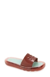 Tory Burch Bubble Jelly Slide Sandal In Burnt Henna / Seaglass