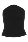 Khaite Jericho Strapless Ribbed-knit Top In Black