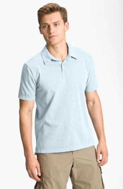 James Perse Slim Fit Sueded Jersey Polo In Powder Blue