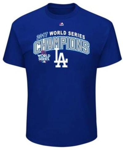 Majestic Men's Los Angeles Dodgers 2017 World Series Champ Roster Of Jerseys T-shirt In Royalblue