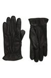 Ugg Men's Three-point Leather Gloves In Black