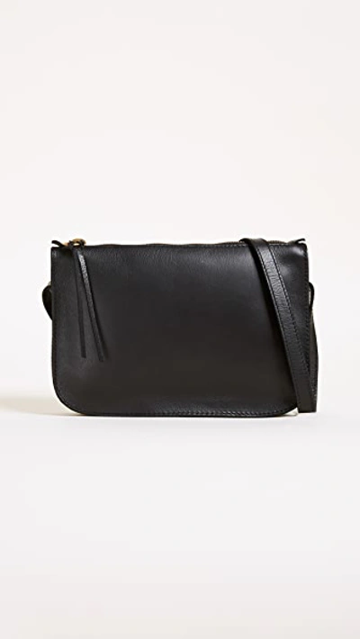 Madewell The Simple Leather Crossbody Bag In True Black