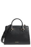 Ferragamo Small Today Leather Satchel - Black In Nero Black/gold