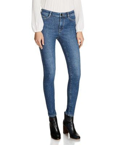 Maje Agripina Cropped Skinny Jeans In Blue