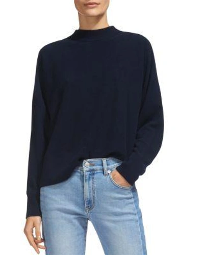 Whistles High-neck Cashmere Sweater In Navy