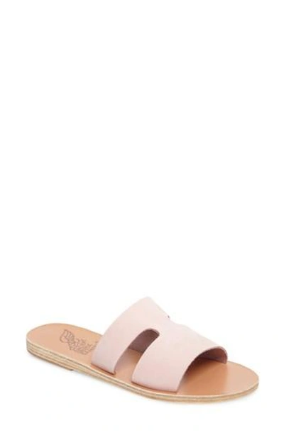 Ancient Greek Sandals Apteros Slide Sandal In Nubuck Pink