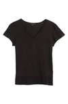 Sanctuary Sylvie Tiered Hem Linen Tee In Black