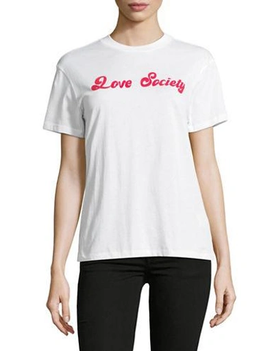 Ganni Love Society T-shirt-white | ModeSens