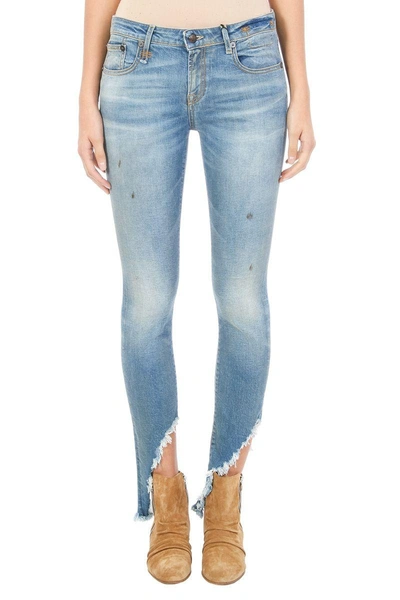 R13 Kate Skinny Distressed Jeans In Blue