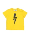 Neil Barrett Kids' T-shirts In Yellow