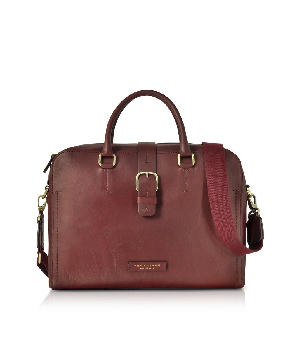 burgundy leather briefcase