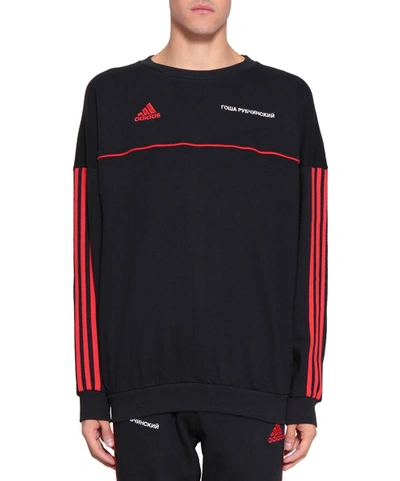 Gosha Rubchinskiy Adidas Cotton Sweatshirt In Nero