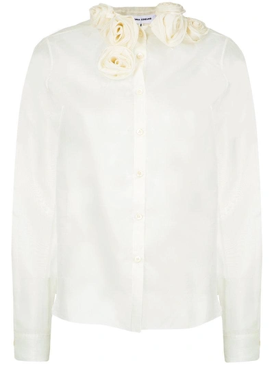 Gloria Coelho Rose Applique Shirt In White