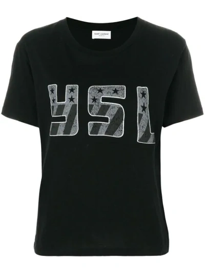 【関税&送料込】Saint Laurent Cotton Jersey T-Shirt White Logo-Print Cotton-Jersey T-Shirt | SAINT LAURENT | MR