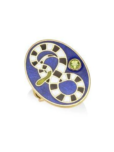 Holly Dyment Women's Peridot 18k Yellow Gold Snake Ring In Multi