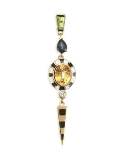 Holly Dyment Women's Single Gemstone Dagger Earring In Sapphire