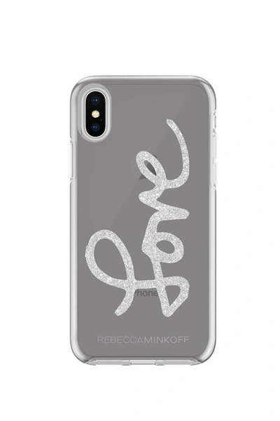 Rebecca Minkoff Love Silver Glitter Case For Iphone Xs & Iphone X In Multi Glitter