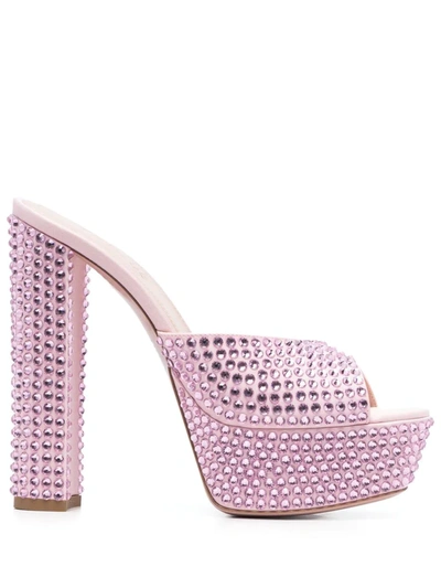 Gedebe Crystal-embellished 150mm Sandals In Pink