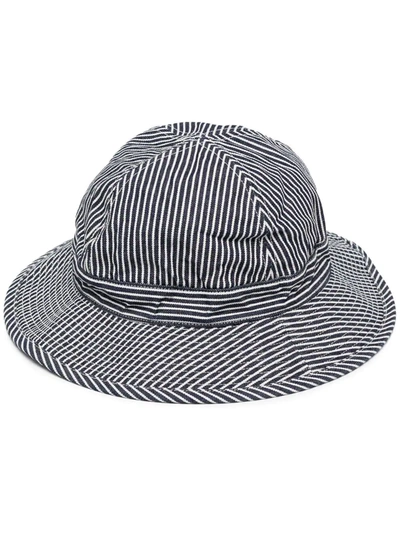 Orslow Stripe-print Hat In Blue