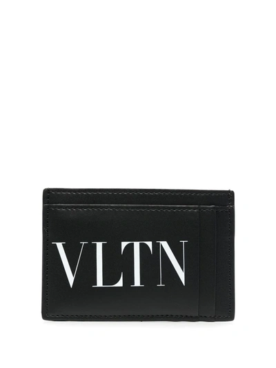 Valentino Garavani Vltn Logo Compact Cardholder In Black