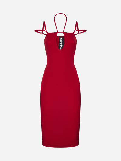 Andreädamo Sculpting Stretch Jersey Midi Dress In Eros