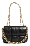 Stand Studio Holly Quilted Leather Shoulder Bag In Black,gold