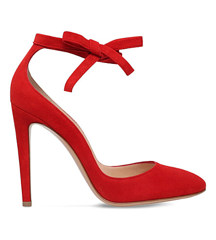 Gianvito Rossi Carla 100 Suede Heeled Pumps In Red | ModeSens