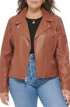 Levi's Faux Leather Moto Jacket In Camel