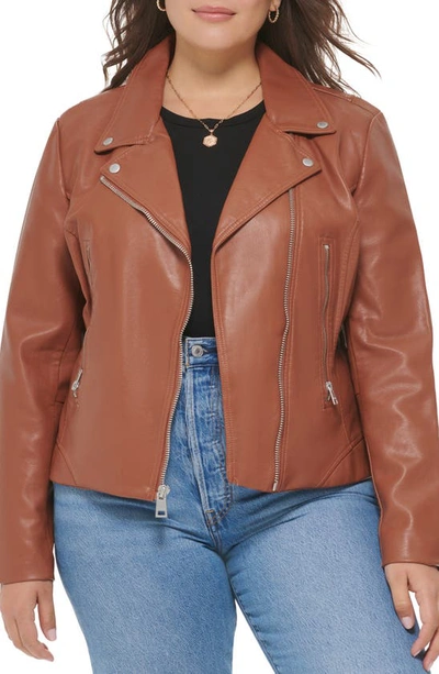 Levi's Faux Leather Moto Jacket In Camel