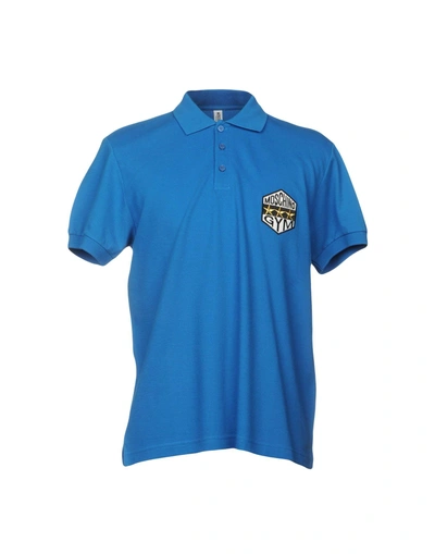 Moschino Swim Polo Shirts In Blue