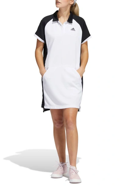 Adidas Golf Colorblock Recycled Polyester Golf Dress In White