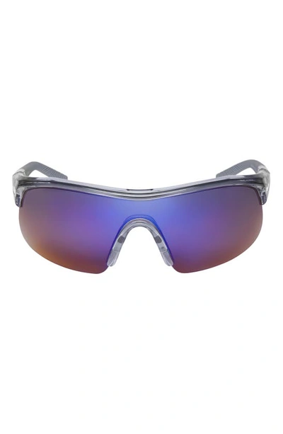Nike Show X1 58mm Wraparound Sunglasses In Cool Grey,white,grey
